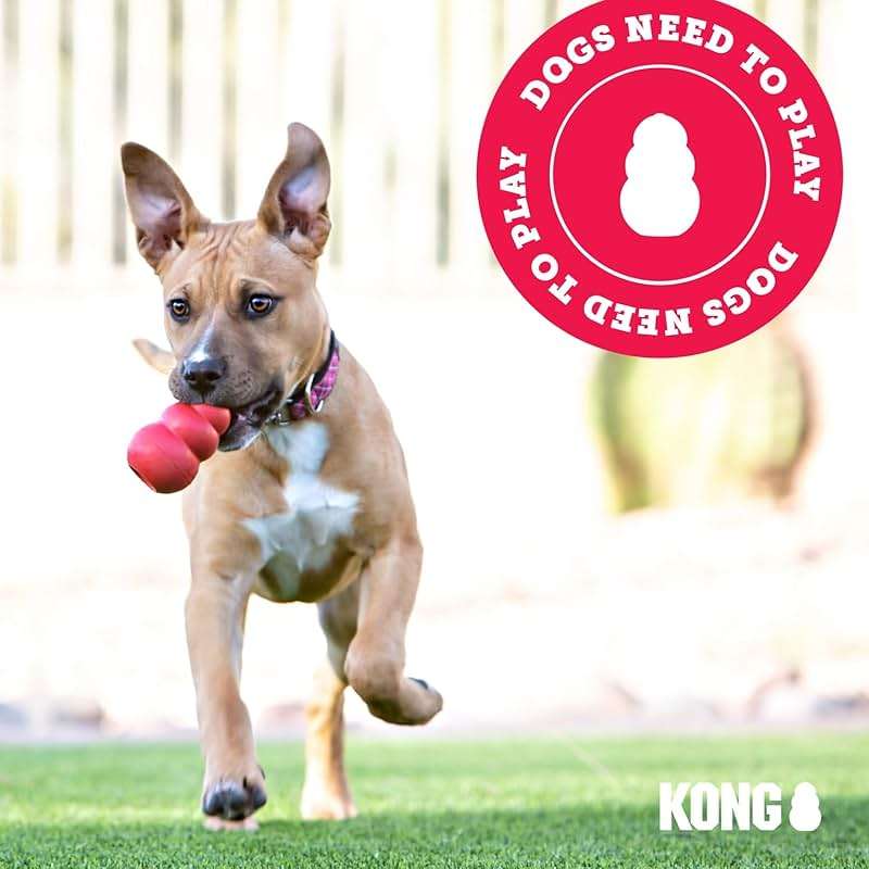 KONG Classic Stuffable Dog Toy - Fetch & Chew Toy for Dogs - Treat-Filling Capabilities & Erratic Bounce for Extended Play Time - Durable Natural Rubber Material - for Medium Dogs - Image 8