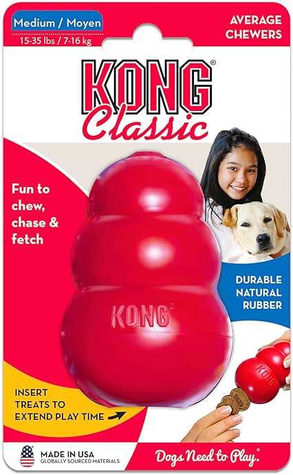 KONG Classic Stuffable Dog Toy - Fetch & Chew Toy for Dogs - Treat-Filling Capabilities & Erratic Bounce for Extended Play Time - Durable Natural Rubber Material - for Medium Dogs - Image 10