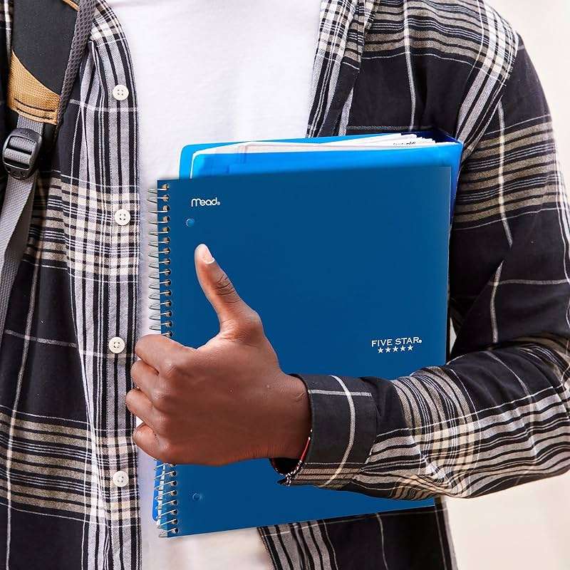 Five Star Spiral Notebook + Study App, 1 Subject, College Ruled Paper, 8-1/2" x 11", 100 Sheets, Fights Ink Bleed, Water Resistant Cover, Pacific Blue (72565) - Image 8