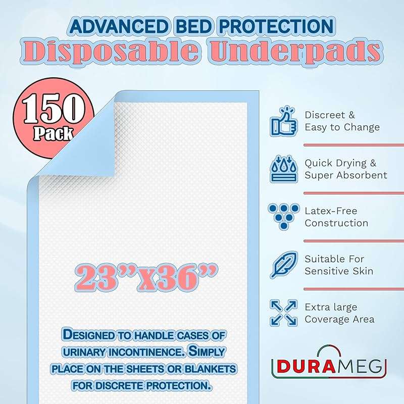 Chucks Pads Disposable 23x36 [150 Count] – Incontinence Bed Pads Disposable, Underpads for Adults | Puppy Pads Large, Dog Pee Pads, Waterproof Chux Pads for Mattress, Furniture & Pet Training - Image 2