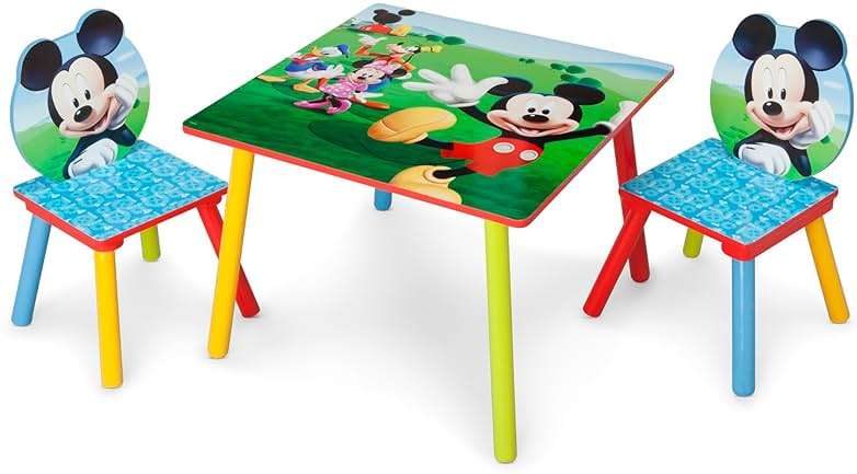 Delta Children - Disney Mickey Mouse Kids Table and Chair Set 3- Piece Set (2 Chairs Included) - Ideal for Arts & Crafts, Snack Time, Homework & More, Pink - Image 3