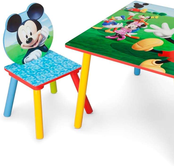 Delta Children - Disney Mickey Mouse Kids Table and Chair Set 3- Piece Set (2 Chairs Included) - Ideal for Arts & Crafts, Snack Time, Homework & More, Pink - Image 4