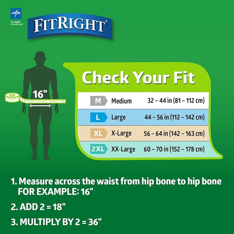 FitRight Adult Diapers, Extra+ Heavy Absorbency, L (Waist Size 44in-56in), 80 Count, OptiFit Incontinence Briefs for Men and Women, Disposable, Moisture-Wicking, Leak Protection. - Image 4