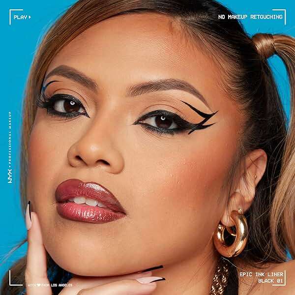 NYX PROFESSIONAL MAKEUP Epic Ink Liner, Waterproof Liquid Eyeliner - Black, Vegan Formula - Image 6