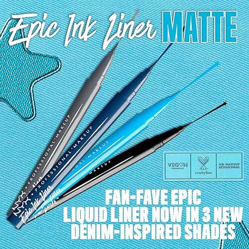 NYX PROFESSIONAL MAKEUP Epic Ink Liner, Waterproof Liquid Eyeliner - Black, Vegan Formula - Image 8
