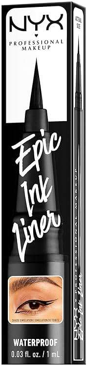 NYX PROFESSIONAL MAKEUP Epic Ink Liner, Waterproof Liquid Eyeliner - Black, Vegan Formula - Image 10