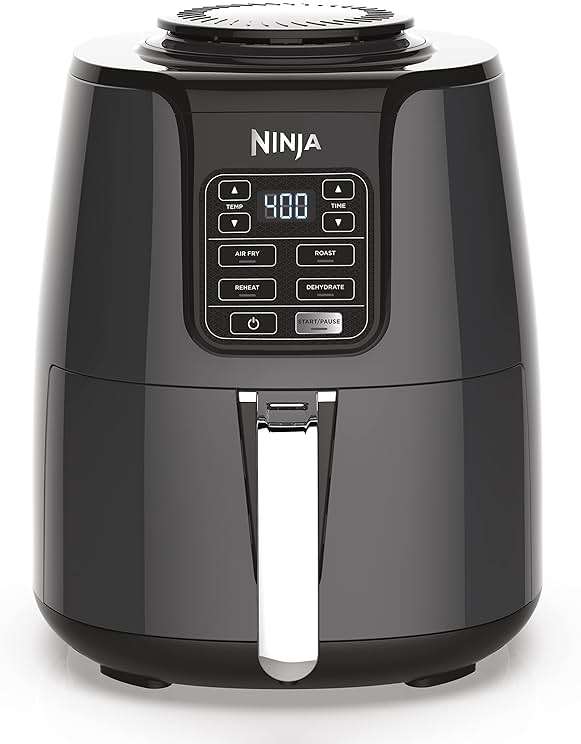 Ninja Air Fryer | 4 QT Capacity | 4-in-1 Roast, Crisp, Roast, Reheats, & Dehydrates | Dishwasher Safe Parts | 105°F-400°F | Includes 20 Easy & Healthy Recipes | 1550 watt | Grey | AF101 - Image 1