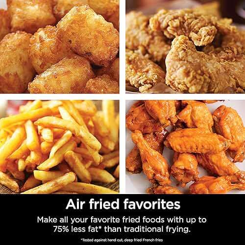 Ninja Air Fryer | 4 QT Capacity | 4-in-1 Roast, Crisp, Roast, Reheats, & Dehydrates | Dishwasher Safe Parts | 105°F-400°F | Includes 20 Easy & Healthy Recipes | 1550 watt | Grey | AF101 - Image 3