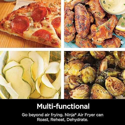 Ninja Air Fryer | 4 QT Capacity | 4-in-1 Roast, Crisp, Roast, Reheats, & Dehydrates | Dishwasher Safe Parts | 105°F-400°F | Includes 20 Easy & Healthy Recipes | 1550 watt | Grey | AF101 - Image 4