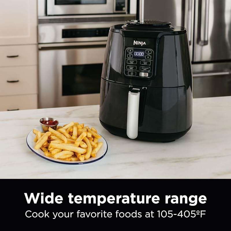 Ninja Air Fryer | 4 QT Capacity | 4-in-1 Roast, Crisp, Roast, Reheats, & Dehydrates | Dishwasher Safe Parts | 105°F-400°F | Includes 20 Easy & Healthy Recipes | 1550 watt | Grey | AF101 - Image 5