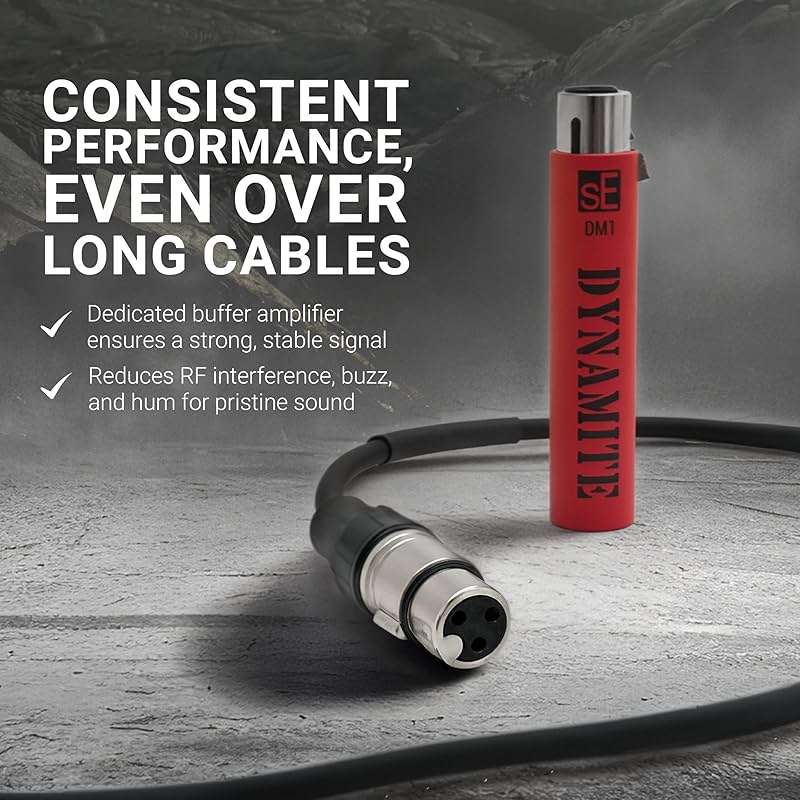 sE Electronics DM1 Dynamite Ultra-Slim Inline Microphone Preamp for Ribbon & Dynamic Microphones - Mic Preamp with +28dB Gain for Clean, Natural Sound - Ideal for Podcasting & Live Sound (Red) - Image 7