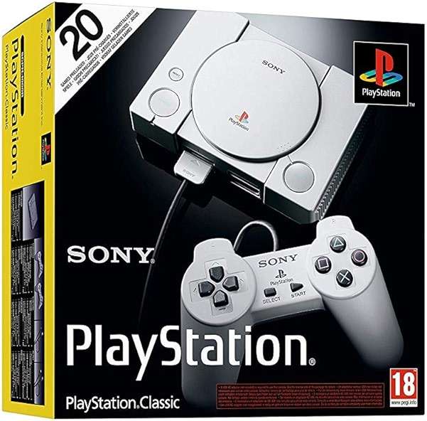 Sony Playstation Classic Console with 20 Playstation Games Pre-Installed Holiday Bundle, Includes Final Fantasy VII, Grand Theft Auto, Resident Evil Director's Cut and More - Image 1