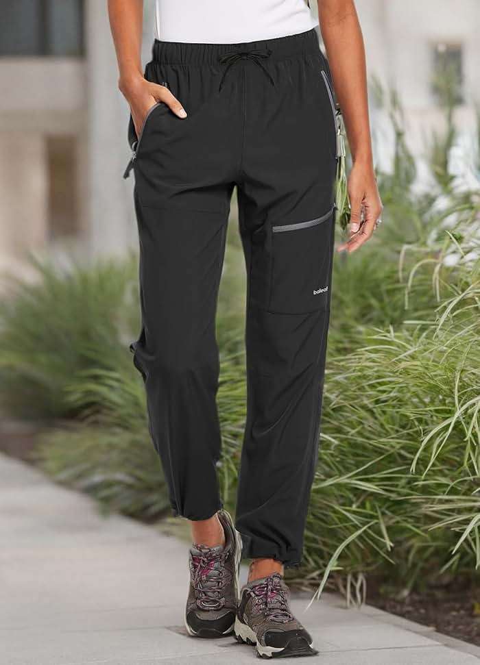 baleaf Women's Hiking Pants Quick Dry Lightweight Water Resistant Elastic Waist Cargo Pants for All Seasons - Image 8