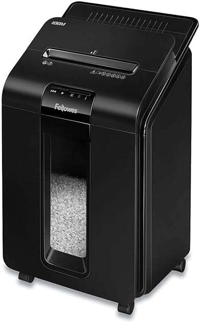 Fellowes AutoMax Micro-Cut 100M Commercial Office Auto Feed 2-in-1 Paper Shredder with 100-Sheet Capacity, Black - Image 1