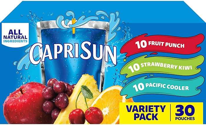Capri Sun Fruit Punch, Strawberry Kiwi and Pacific Cooler Flavored Juice Drink Blend Variety Pack, 30 ct Box, 6 fl oz Pouches - Image 1