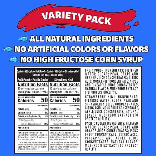 Capri Sun Fruit Punch, Strawberry Kiwi and Pacific Cooler Flavored Juice Drink Blend Variety Pack, 30 ct Box, 6 fl oz Pouches - Image 2