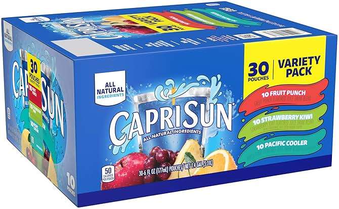 Capri Sun Fruit Punch, Strawberry Kiwi and Pacific Cooler Flavored Juice Drink Blend Variety Pack, 30 ct Box, 6 fl oz Pouches - Image 9