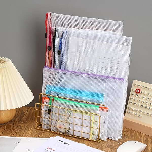 EOOUT 30pcs Mesh Zipper Pouch Bags, 8 Sizes Plastic Zipper Bags, 8 Colors Waterproof Zipper Pouches for Organization, Multipurpose for Travel, School Supplies, Office Appliances and Home Organization - Image 2