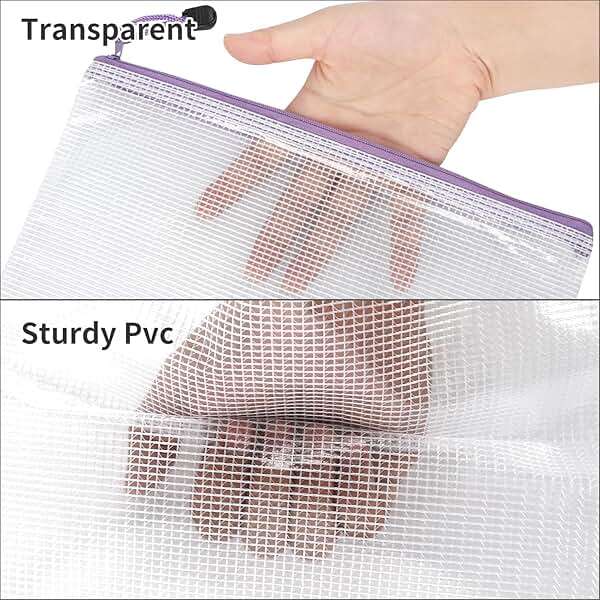 EOOUT 30pcs Mesh Zipper Pouch Bags, 8 Sizes Plastic Zipper Bags, 8 Colors Waterproof Zipper Pouches for Organization, Multipurpose for Travel, School Supplies, Office Appliances and Home Organization - Image 4