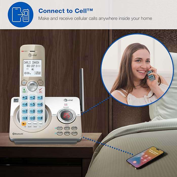 AT&T DL72219 DECT 6.0 2-Handset Cordless Phone for Home with Connect to Cell, Call Blocking, 1.8" Backlit Screen, Big Buttons, intercom, and Unsurpassed Range - Image 3