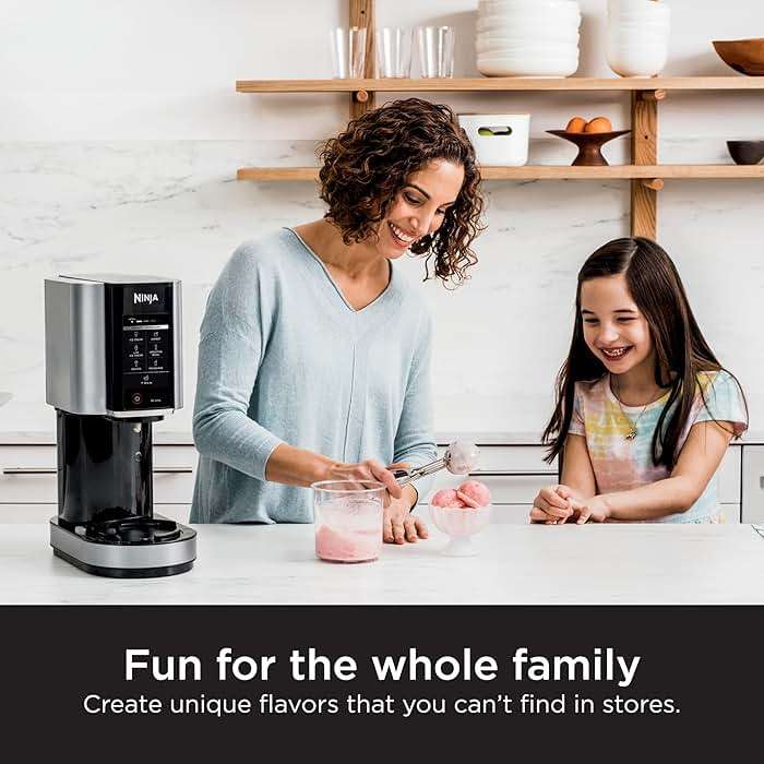 Ninja NC301 CREAMi Ice Cream Maker, for Gelato, Mix-ins, Milkshakes, Sorbet, Smoothie Bowls & More, 7 One-Touch Programs, with (2) Pint Containers & Lids, Compact Size, Perfect for Kids, Silver - Image 3