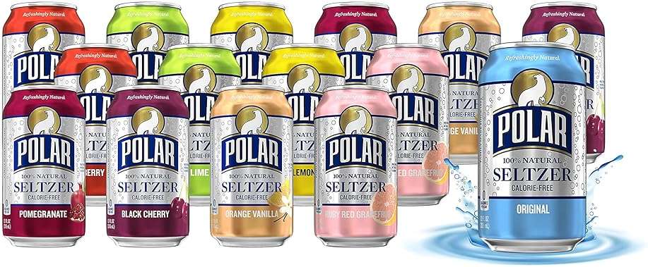 Polar Beverages All Flavor Variety Pack | Carbonated Flavored Sparkling Water, 12 Fl Oz Cans, Natural Flavors | Pack of 15 - Image 1