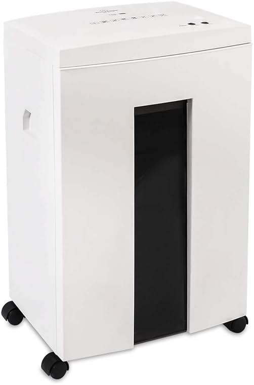 WOLVERINE 10-Sheet Super Micro Cut High Security Level P-5 Heavy Duty Paper/CD/Card Ultra Quiet Shredder for Home Office by 60 Mins Running Time and 6 Gallons Pullout Waste Bin SD9112(White ETL) - Image 1
