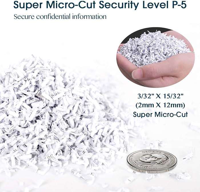 WOLVERINE 10-Sheet Super Micro Cut High Security Level P-5 Heavy Duty Paper/CD/Card Ultra Quiet Shredder for Home Office by 60 Mins Running Time and 6 Gallons Pullout Waste Bin SD9112(White ETL) - Image 5