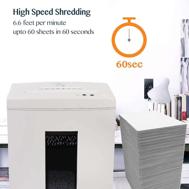 WOLVERINE 10-Sheet Super Micro Cut High Security Level P-5 Heavy Duty Paper/CD/Card Ultra Quiet Shredder for Home Office by 60 Mins Running Time and 6 Gallons Pullout Waste Bin SD9112(White ETL) - Image 8