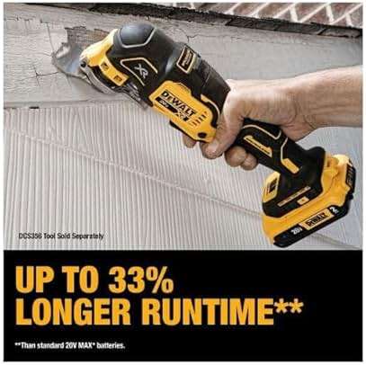 DEWALT 20V Oscillating Tool, Cordless, Wood Blades, Sandpaper, Tool Bag, Battery and Charger Included (DCS356SD1) - Image 4