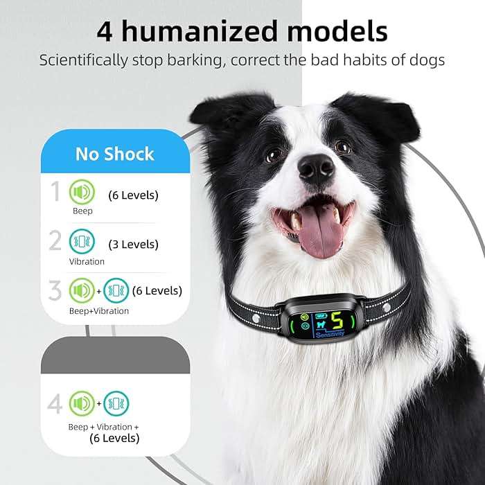 FAFAFROG Dog Bark Collar, Rechargeable Smart Collar, Anti Barking Training Collar with 5 Adjustable Sensitivity Beep Vibration, Bark Collar for Large Medium Small Dogs (Black) - Image 3
