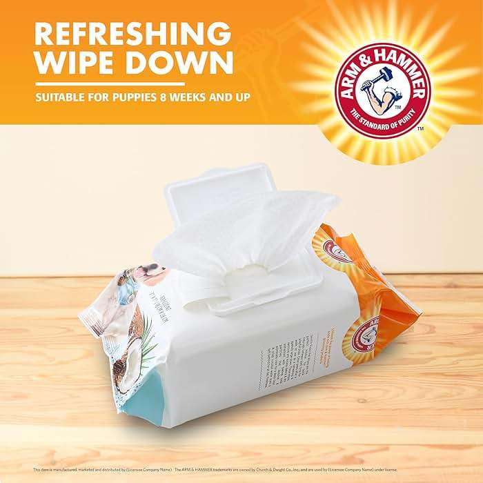 Arm & Hammer Dog Grooming Wipes, Deodorizing Dog Cleaning Wipes with Coconut Water, Gentle for Dogs and Puppies, Paraben and Sulfate Free Formula, Light Coconut Scent, 100 Count - Image 4