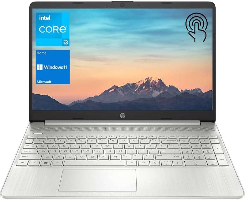 HP Notebook Laptop, 15.6" HD Touchscreen, Intel Core i3-1115G4 Processor, 32GB RAM, 1TB PCIe SSD, Webcam, Type-C, HDMI, SD Card Reader, Wi-Fi, Windows 11 Home, Silver - Image 1
