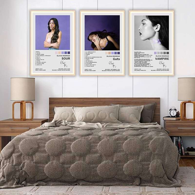 JINOS Olivia Poster Rodrigo A Set of 3 Canvas Album Posters Decorative Painting Canvas Wall Posters Bedroom Decor Posters08x12inch(20x30cm)-3pcs - Image 5