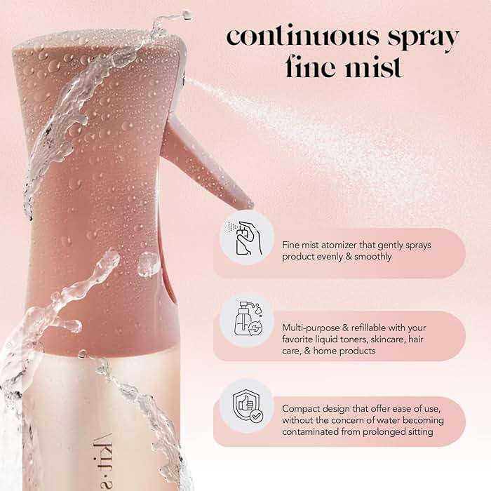 Kitsch Continuous Spray Bottle for Hair – Fine Mist Water Mister & Water Spray Bottle – Recycled Hair Spray Bottle – Spray Bottles for Cleaning, Styling, Plants & More – Terracotta, 150ml - Image 4
