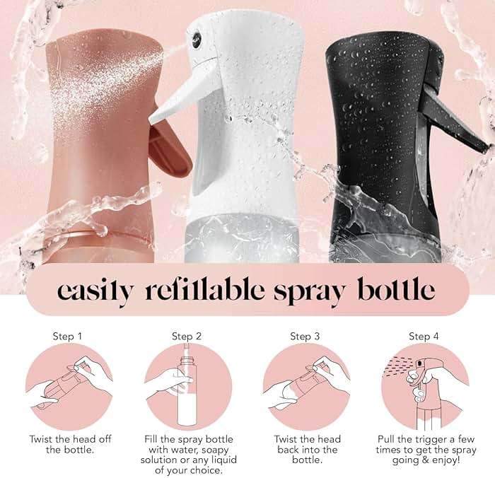 Kitsch Continuous Spray Bottle for Hair – Fine Mist Water Mister & Water Spray Bottle – Recycled Hair Spray Bottle – Spray Bottles for Cleaning, Styling, Plants & More – Terracotta, 150ml - Image 5