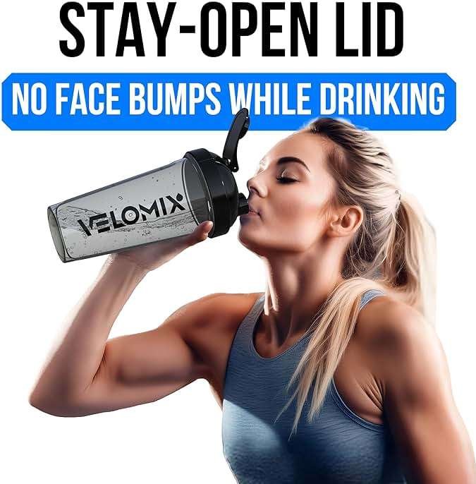 VELOMIX -2 Pack- 28 oz Protein Shaker Bottles for Protein Mixes - 2x Wire Whisk | Leak Proof Shaker Cups for Protein Shakes | Protein Shaker Bottle Pack (Black/Transparent) - Image 7