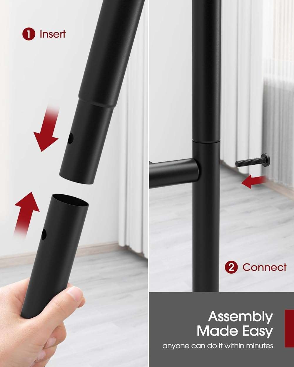 Sakugi Storage Shelves - 5 Tier Shelf Organizer, Heavy Duty Garage Shelving Unit with Leveling Feet, Stable Metal Shelves Organizer for Pantry, Kitchen and Closet, 33.0" W x 12.6" D x 72.0" H, Black - Image 6