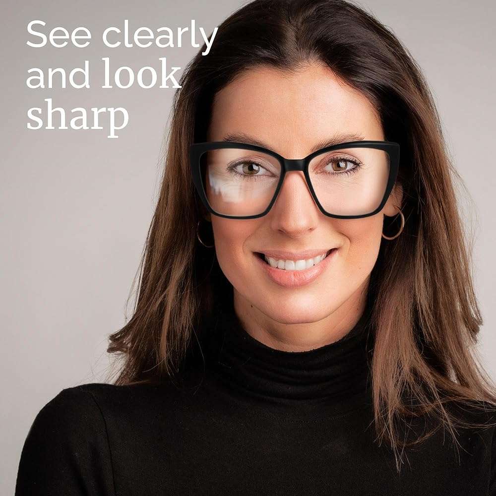 CCVOO Trendy Reading Glasses for Women, Oversized Blue Light Readers, Cheaters Eyeglasses, Stylish Square Cat Eye Glasses - Image 2