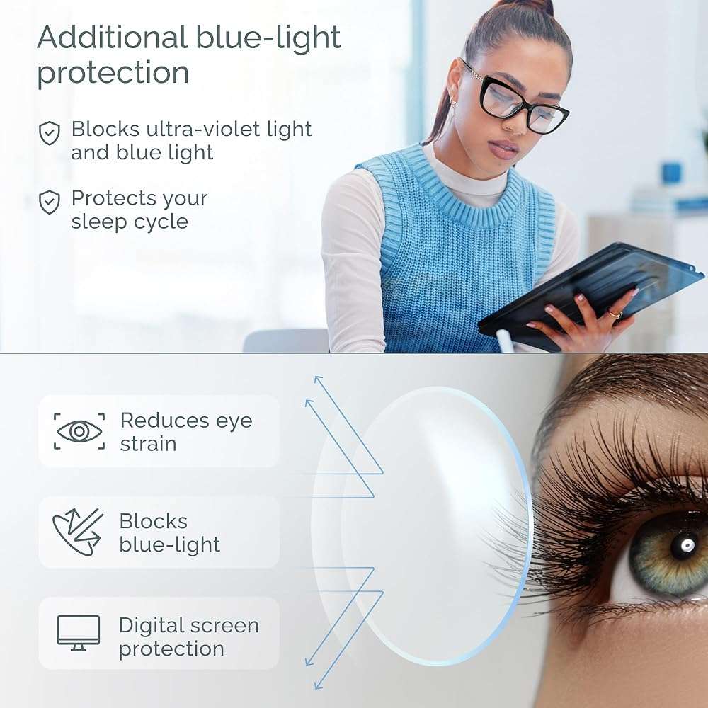 CCVOO Trendy Reading Glasses for Women, Oversized Blue Light Readers, Cheaters Eyeglasses, Stylish Square Cat Eye Glasses - Image 4