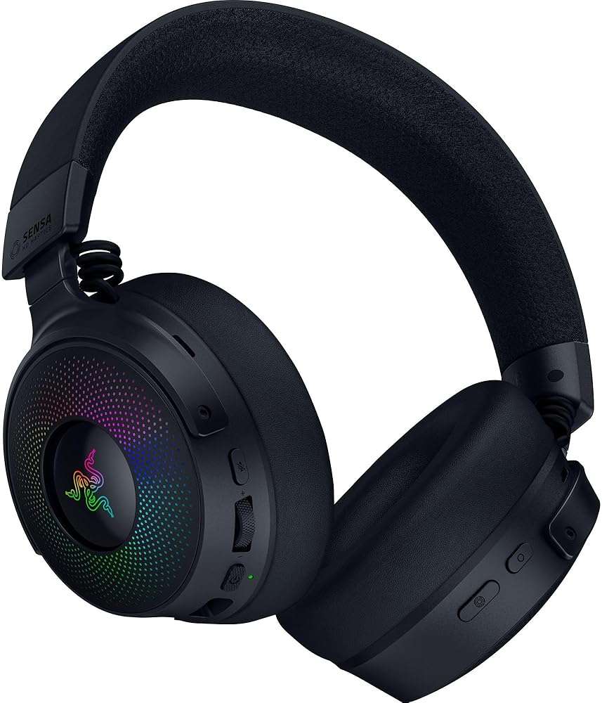 Razer Kraken V4 Pro Wireless Gaming Headset: OLED Control Hub - HD Haptics - 2.4GHz Wireless - Bluetooth - USB - 3.5 mm - Super Wideband Mic - For PC, Mac, PS5, Nintendo Switch, Steam Deck, Smartphone - Image 14