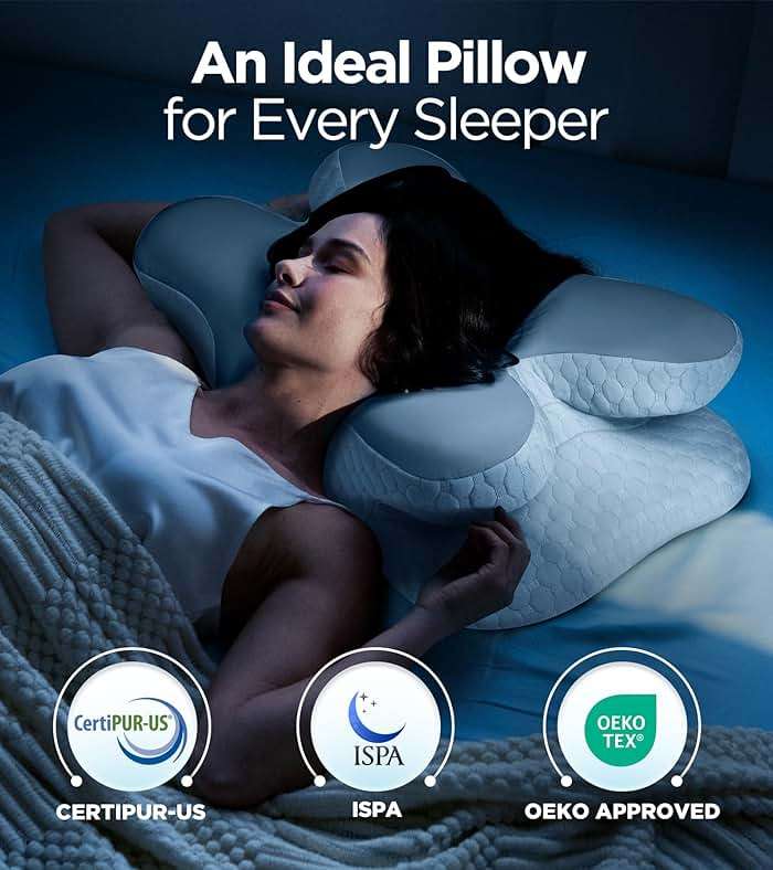 Osteo Enjoy Pain Relief Sleeping Cervical Neck Pillow, Ergonomic Contour Zoned Fits Side Sleeper, Non-Temperature Affected Memory Foam Pillows, Q-max Cooling Pillow Support Back Stomach Sleepers - Image 7