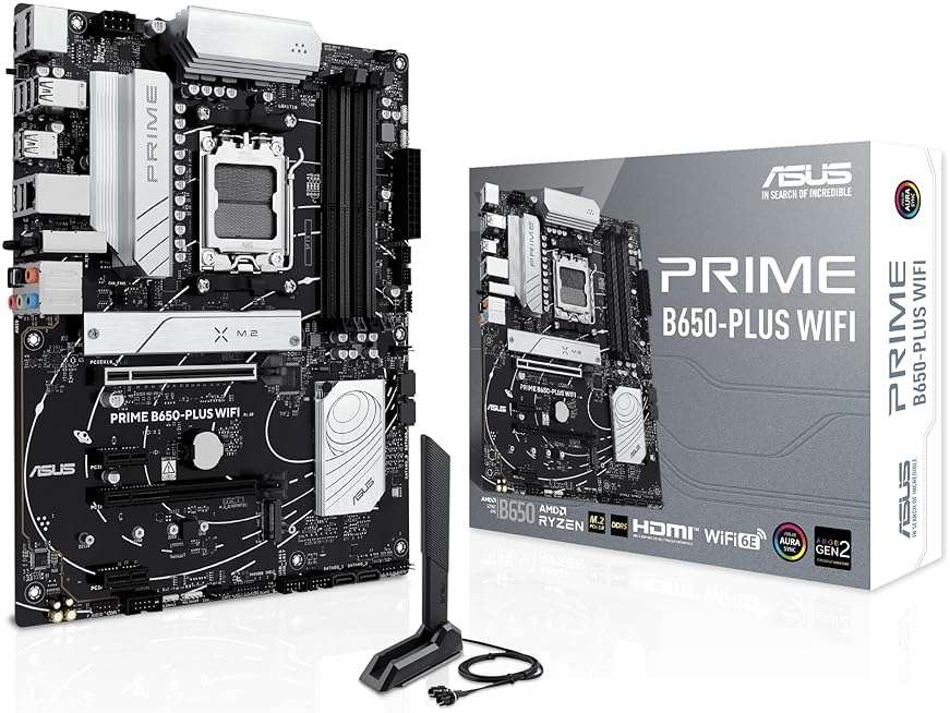 ASUS Prime B650-PLUS WiFi AMD B650 AM5 Ryzen™ Desktop 9000 8000 & 7000 ATX Motherboard, DDR5, PCIe 5.0 M.2, 2.5Gb LAN, WiFi 6E, HDMI™, SATA 6 Gbps, USB Type-C®, BIOS Flashback™, Thunderbolt™ 4 Header - Image 1