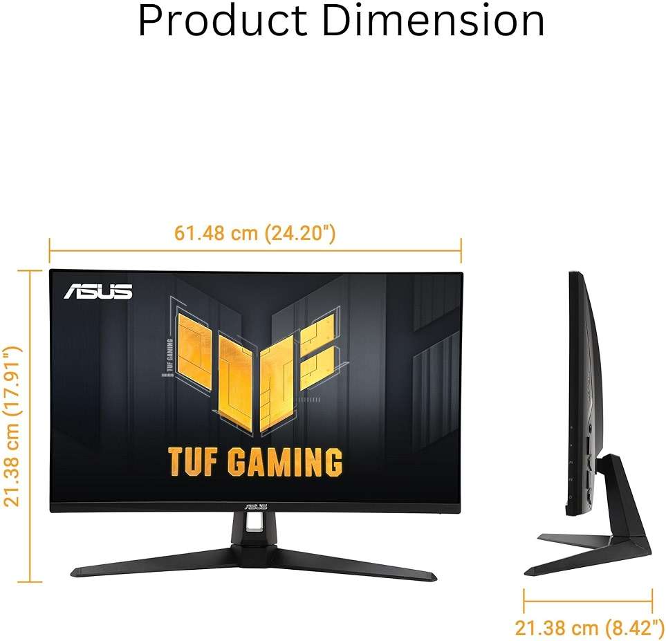 ASUS TUF Gaming 27” 4K HDR Monitor (VG27UQ1A) – 160Hz, 1ms, Extreme Low Motion Blur Sync, NVIDIA G-SYNC Compatible, AMD FreeSync Premium, 95% DCI-P3, DisplayWidget, 3 yr Warranty - Image 7