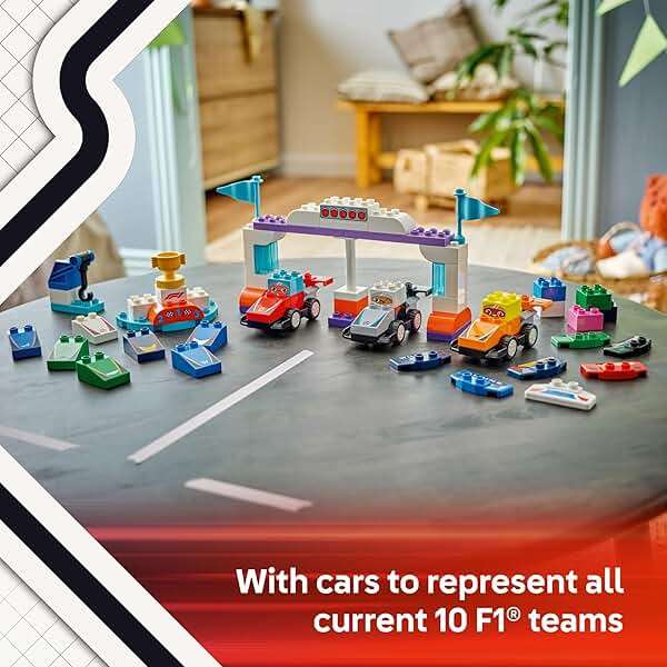 LEGO DUPLO Town F1 Team Race Cars & Drivers Building Toy Playset - Toddler Toy Cars for Pretend Play, Boys and Girls, Ages 2+ - Learning and Educational Gift for Preschool - 10445 - Image 5