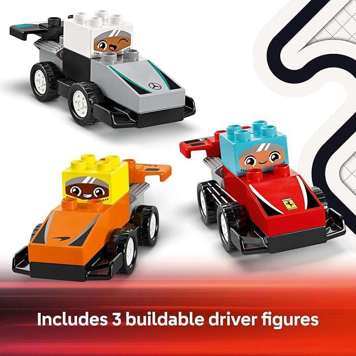 LEGO DUPLO Town F1 Team Race Cars & Drivers Building Toy Playset - Toddler Toy Cars for Pretend Play, Boys and Girls, Ages 2+ - Learning and Educational Gift for Preschool - 10445 - Image 6