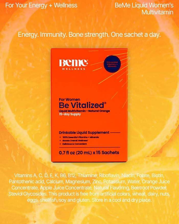 BeMe Liquid Multivitamins for Women - Advanced Liquid Delivery System with 13 Vitamins & Minerals - Tear & Go Sachets, Non-GMO, Orange Flavor (15 Sachets) - Image 9