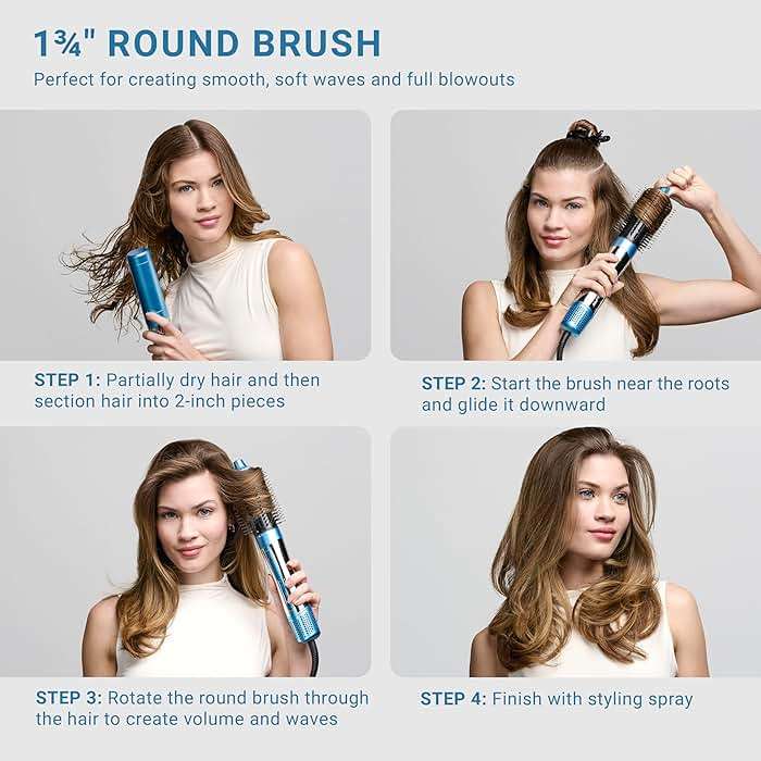 BaBylissPRO StyleSwitch Ionic Multi-Styler, Air Styler and Hair Dryer, Lightweight Hot Air Brush with 5 Attachments, Automatic Dual Voltage - Image 8