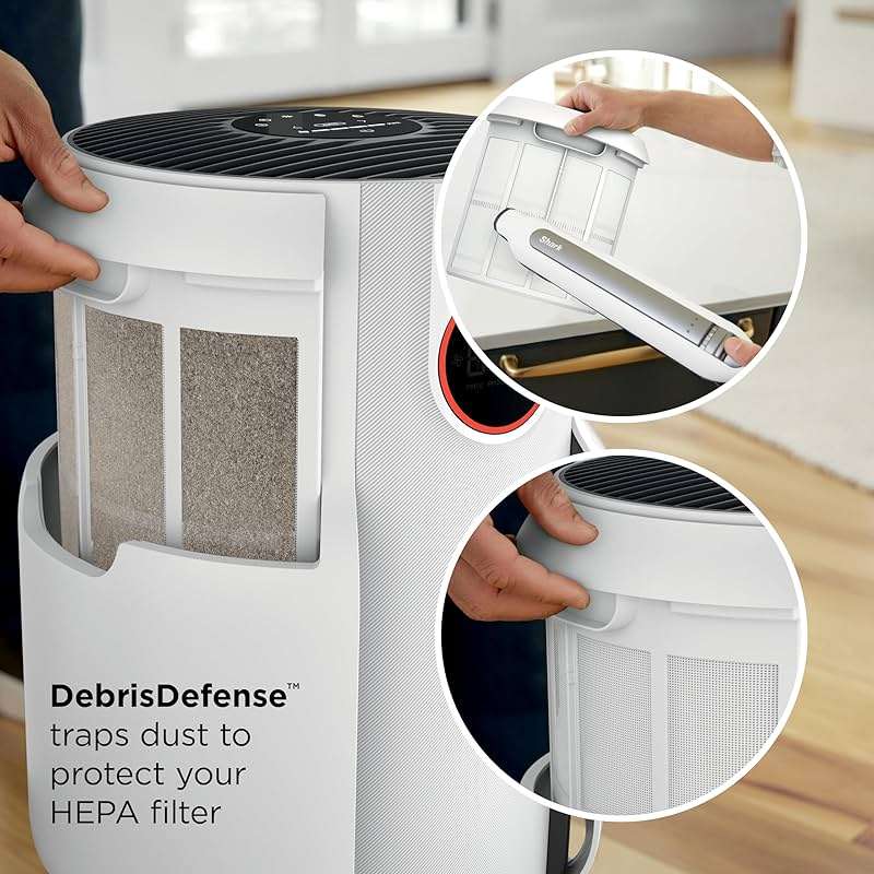 Shark Air Purifier for Home, NeverChange, for Large Room, Bedroom, Home Office, HEPA-Exceeding Filter, Captures Pollutants, Pet Dander, Dust, Odor, Smoke, and More, HP153, White - Image 6