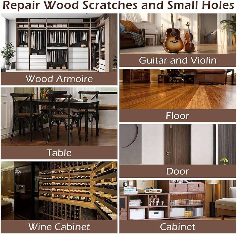 Oriflame Wood Furniture Repair Kit: 12-Color Filler and 8-Color Markers - Wood Touch Up for Scratches/Cracks/Holes/Stains in Floors/Table/Cabinets(Hardwood/Laminate) - Image 5